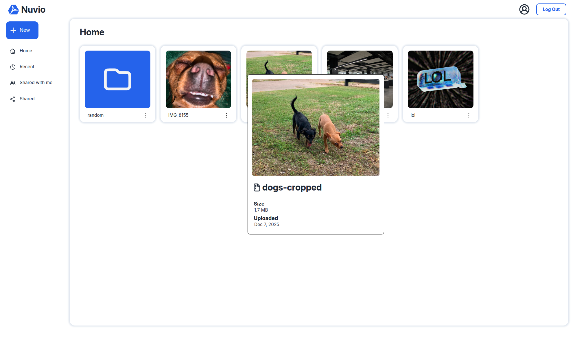 Nuvio dashboard interface